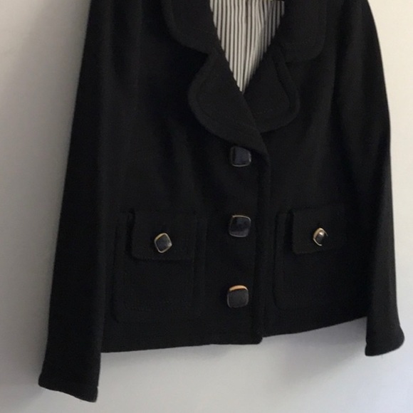 Kate Spade Black Wool Button Peacoat Jacket - Picture 7 of 7